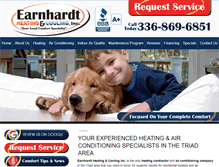 Tablet Screenshot of earnhardtheatingandcooling.com